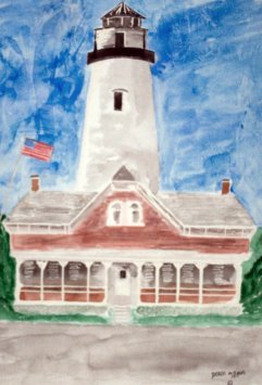 st simons lighthouse watercolor painting