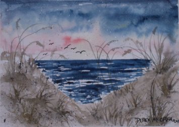 coastal georgia ga seascape watercolor painting