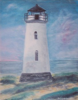 realistic lighthouse watercolor painting