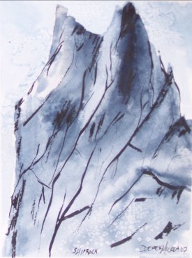 ship rock mountain southwestern art painting