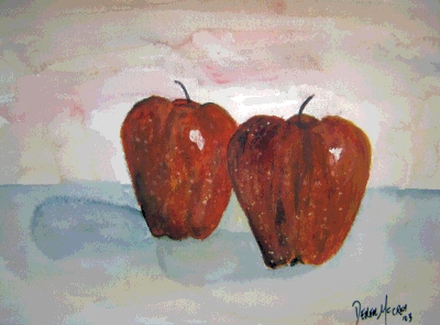 apples still life painting