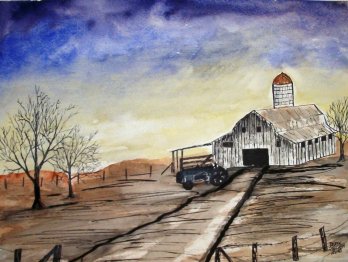 barn watercolor paintings