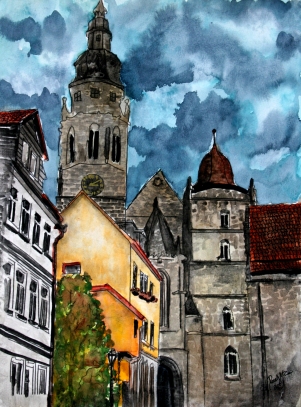 coburg germany cityscape painting