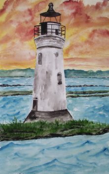 lighthouse watercolor painting