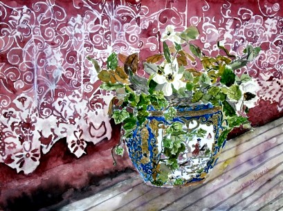 flowers in vase painting