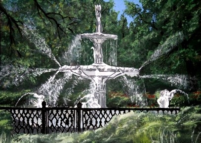 forsythe park fountain painting
