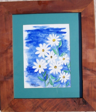 framed painting of flowers