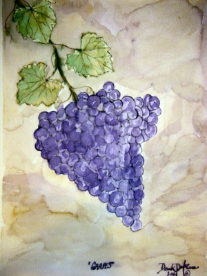 grapes still life painting