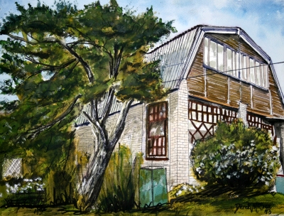 house painting watercolor