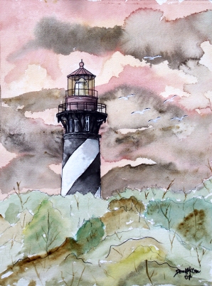 lighthouse painting