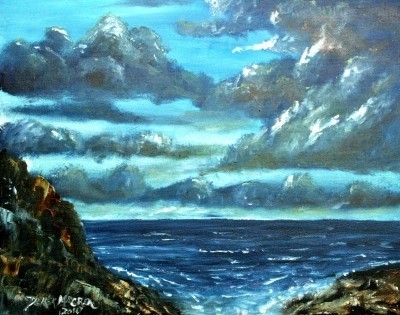 oil beach painting