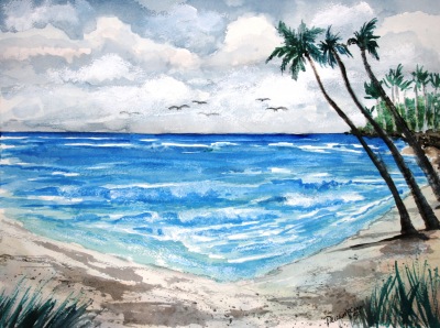 beach painting