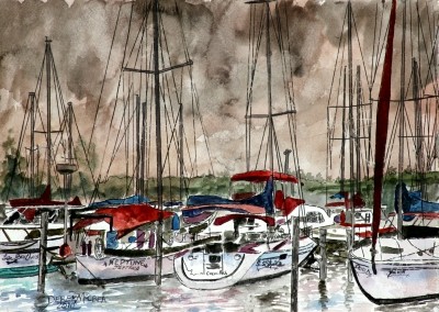 painting of sail boats