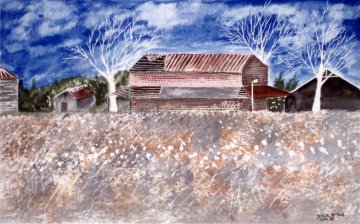 paintings of barns