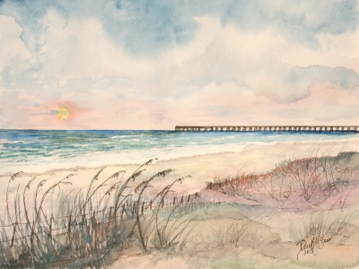 panama city beach pier painting