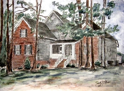 pen and ink house drawing