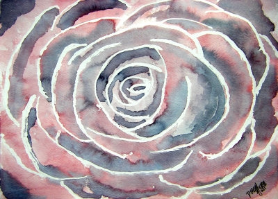 rose flower watercolor painting