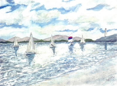 sailboats painting