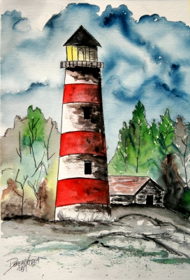 sapelo island lighthouse 4 painting