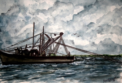 shrimp boat painting 2