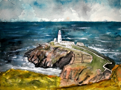 south stack lighthouse painting