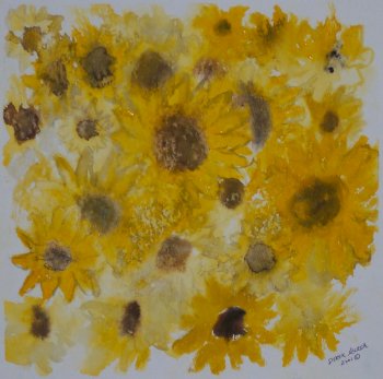 square sun flowers painting square flower painting