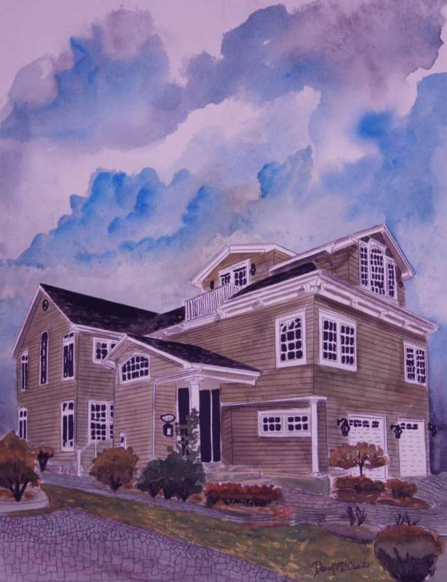 house watercolor painting