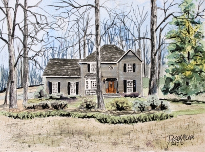 watercolor house painting