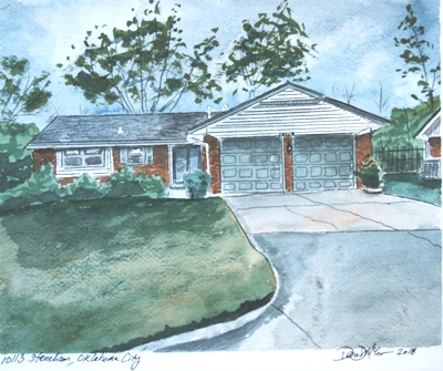 watercolor paintings of houses