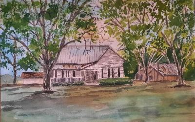 watercolor house painting