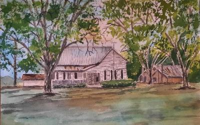 watercolor house painting