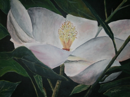 white flower paintings