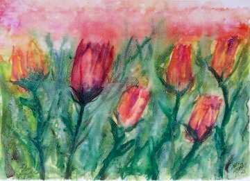 tulips flower painting
